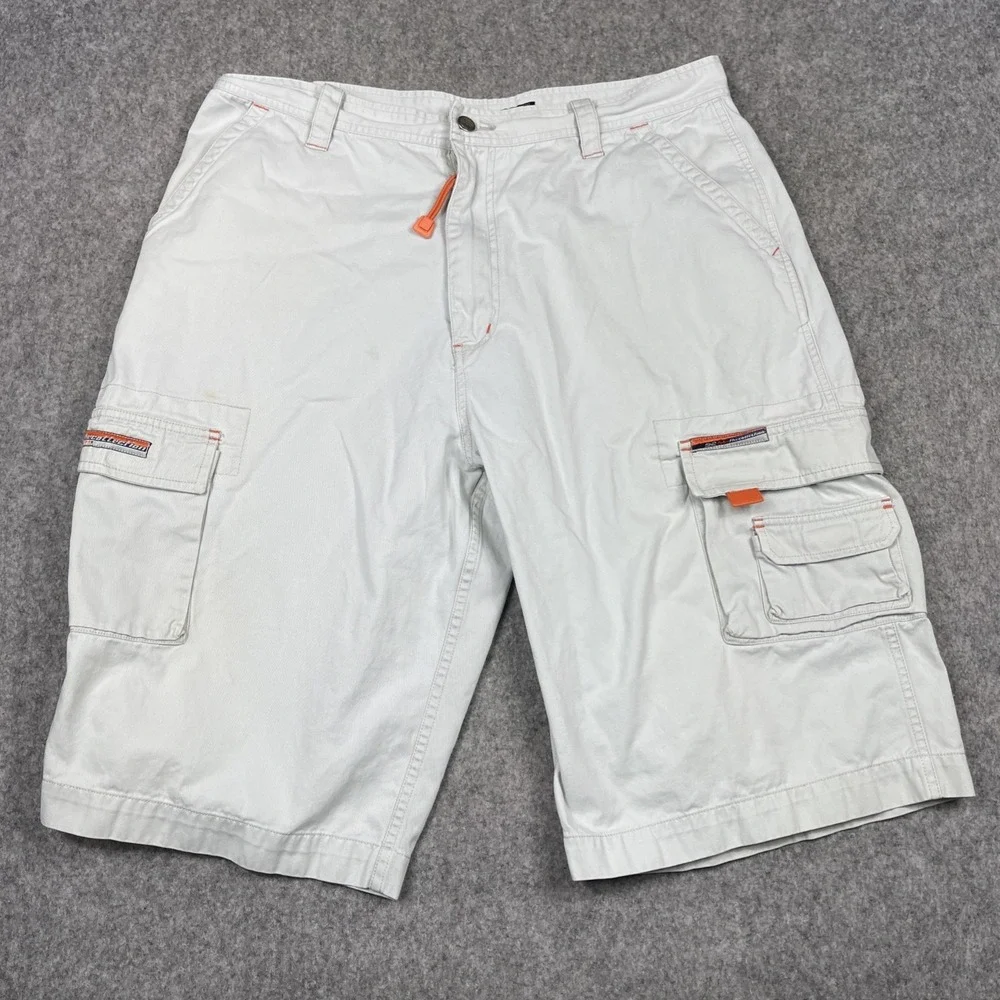 VTG Y2K FUBU The Collection Cargo Shorts 40 Khaki Streetwear Hip Hop Baggy Long